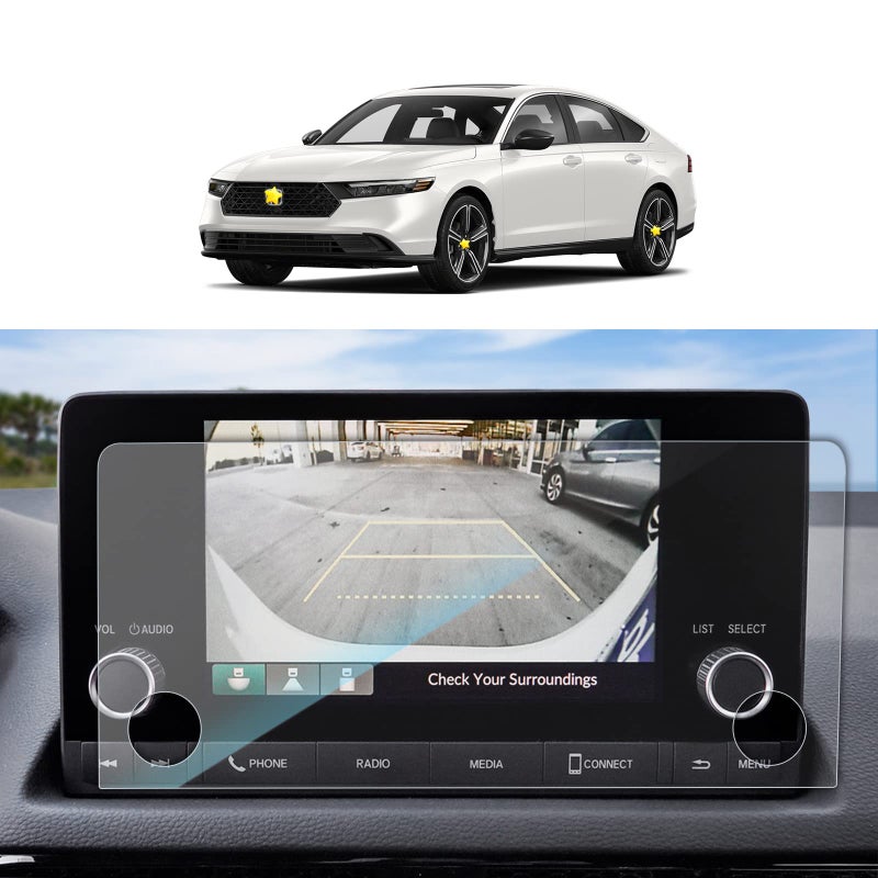 SKTU حماية شاشة SKTU 2023 2024 2025 لملحقات هوندا أكورد 2023 2024 2025 (LX/SE) 7 إنش نظام ملاحة 2023 2024 2025 غطاء زجاجي مقسى للشاشة 7" [صلابة 9H، وضوح عالي، مضاد للتوهج] - Image 1