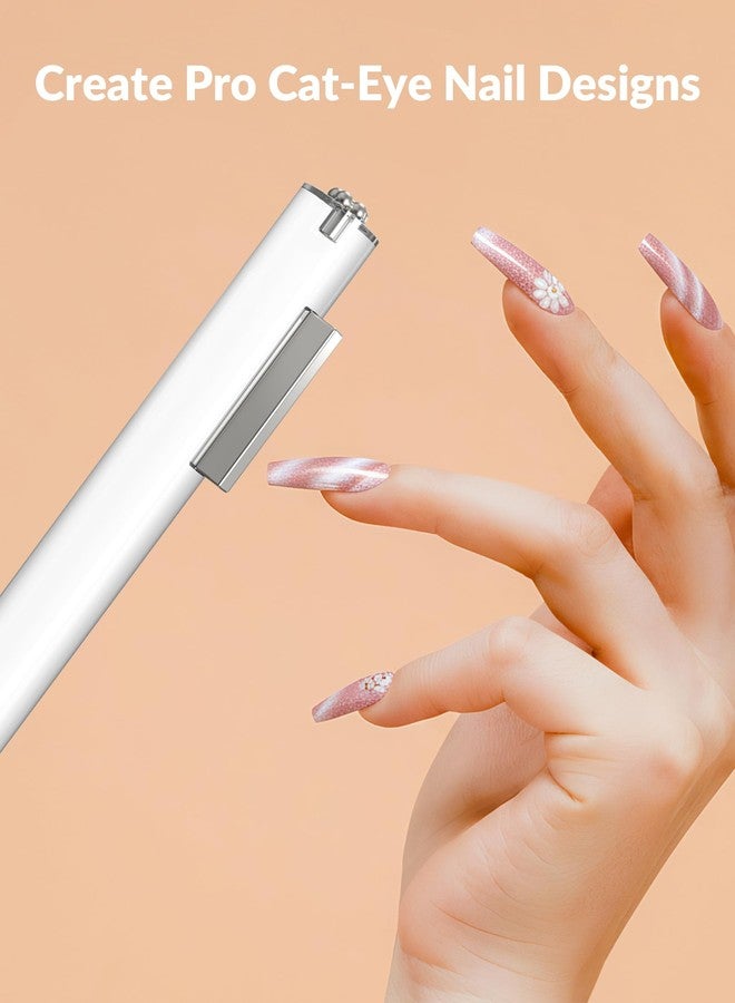 Aphlos Cat Eye Nail Magnet Tool 3-in-1 - Magnetic Wand for Flower and Pattern Effects, Long Clear Handle Design, Easy Control Accessory for Cat Eye Gel Polish Users - Image 5