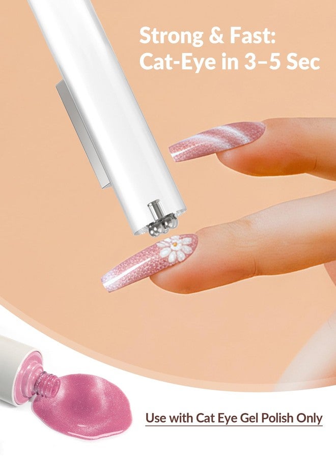 Aphlos Cat Eye Nail Magnet Tool 3-in-1 - Magnetic Wand for Flower and Pattern Effects, Long Clear Handle Design, Easy Control Accessory for Cat Eye Gel Polish Users - Image 4