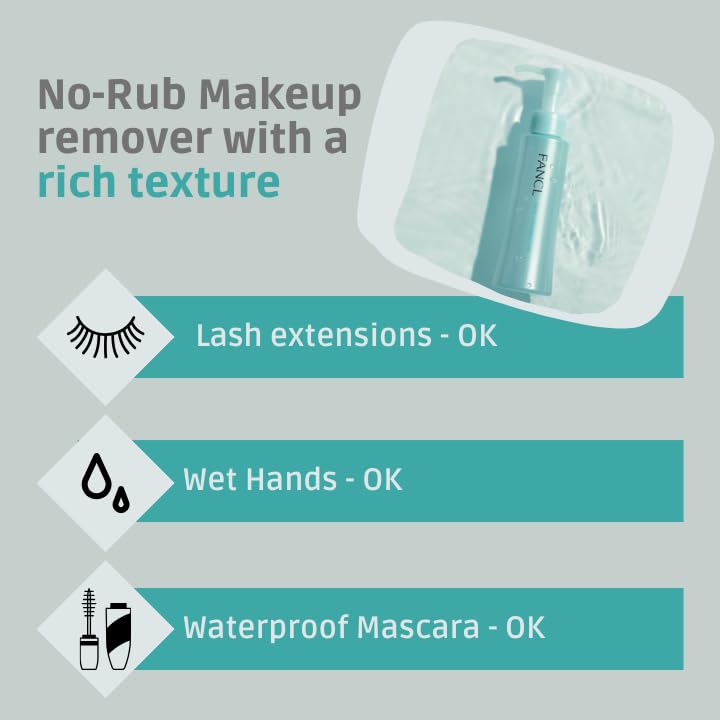 FANCL Mild Cleansing Oil, Japanese Facial Cleansing Oil, Makeup Remover, Oil Cleanser, 100% Preservative Free, Clean Skincare for Sensitive Skin [US Package] (1, Blue) - Image 3