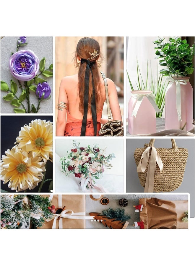 إيتالو شريط ساتان 40 مم - طول 25 ياردة - أخضر - شريط ناعم ولامع للأعمال اليدوية، مثالي لتغليف الهدايا، والزينة، والأعمال اليدوية، والخياطة - Image 5