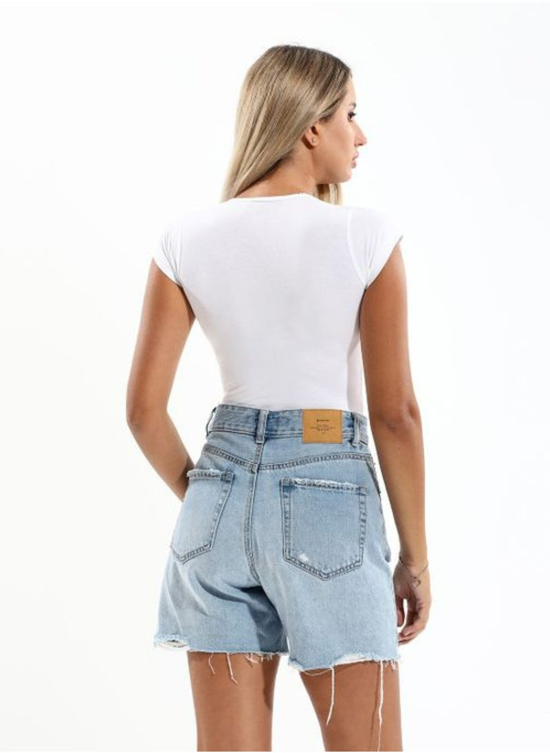 COTTONIL - Women Basic Cotton Easy Top Crew Neck Short Sleeve Undershirt - Image 1