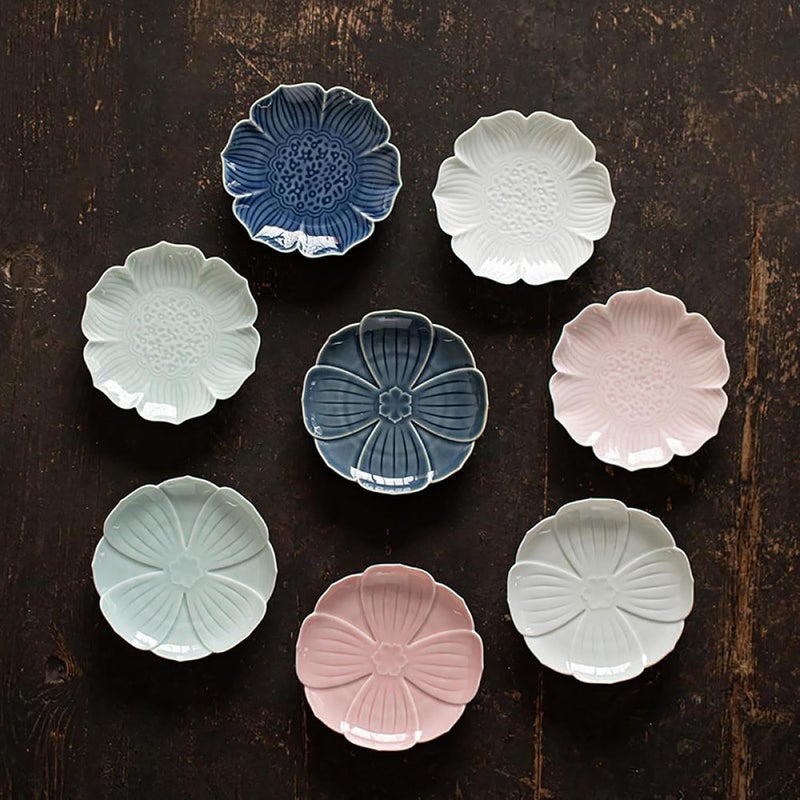 Gaolinci Gaolinci Zen Ceramic Lotus Shaped Appetizer and Dessert Plates Set of 4  - Image 4