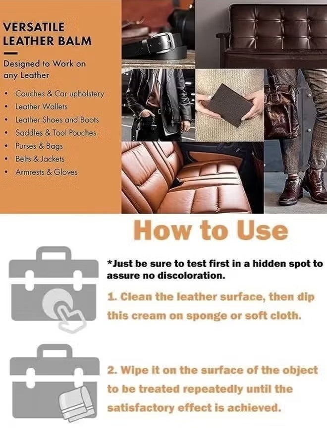 WILLIAM WEIR Leather Maintains Cream-Cleaner Suitable For Leather And Artificial Leather Car Seats Furniture Sofa Clothing Shoes Leather Belts Bag Purse - Image 3