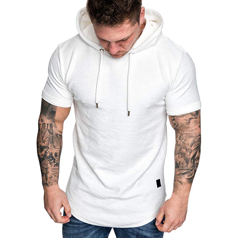 Cross-border 2024 New T-shirt Men's Short-sleeved T-shirt Casual Sports Hoodie Men's Hoodie Loose T-shirt Top - Image 1