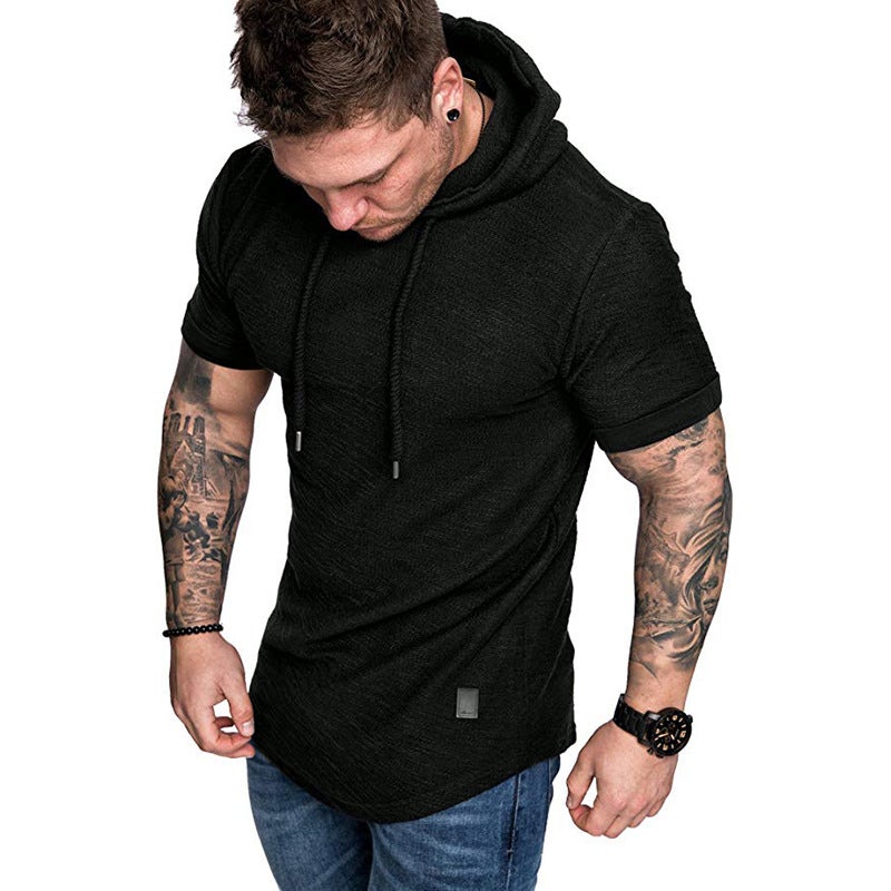 Cross-border 2024 New T-shirt Men's Short-sleeved T-shirt Casual Sports Hoodie Men's Hoodie Loose T-shirt Top - Image 4