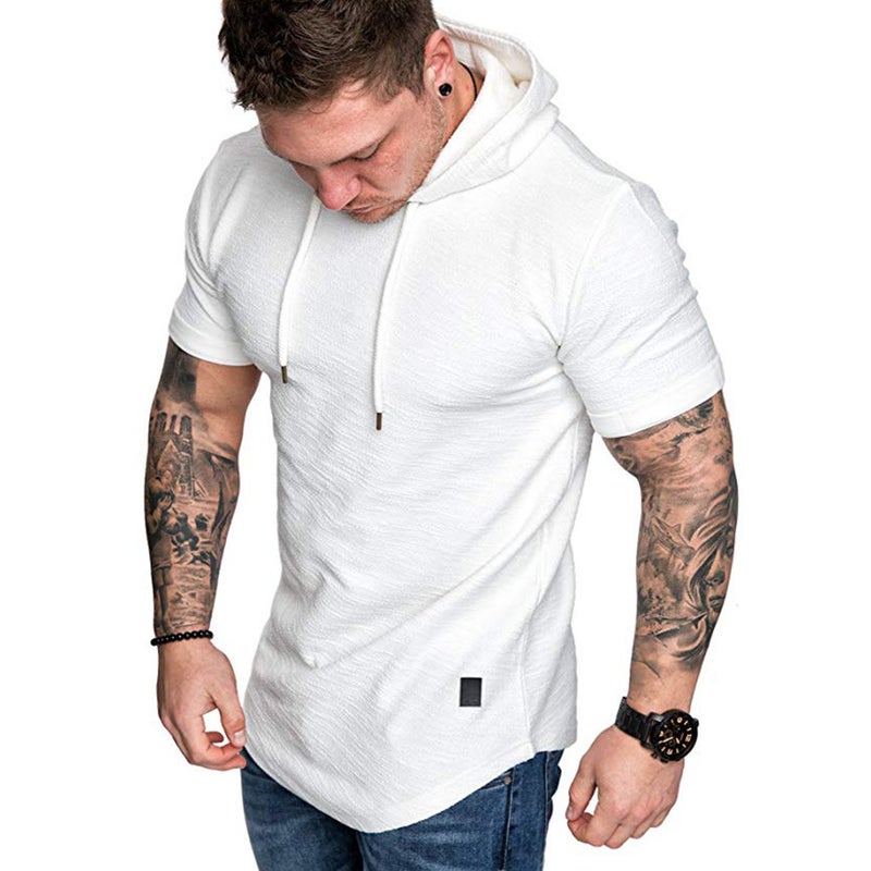 Cross-border 2024 New T-shirt Men's Short-sleeved T-shirt Casual Sports Hoodie Men's Hoodie Loose T-shirt Top - Image 5