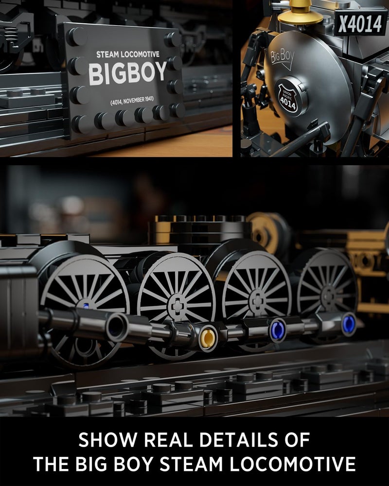 Nifeliz Big Boy Locomotive, Articulated Steam Locomotive Building Block Set, Legendary Steam Train Display Kit for Gift Giving (1,818 Pieces) - Image 3