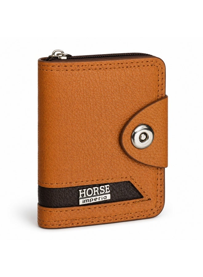 Horse Slim Leather Card Holder – Compact Wallet for Cards and Cash – Havana Color - Image 1