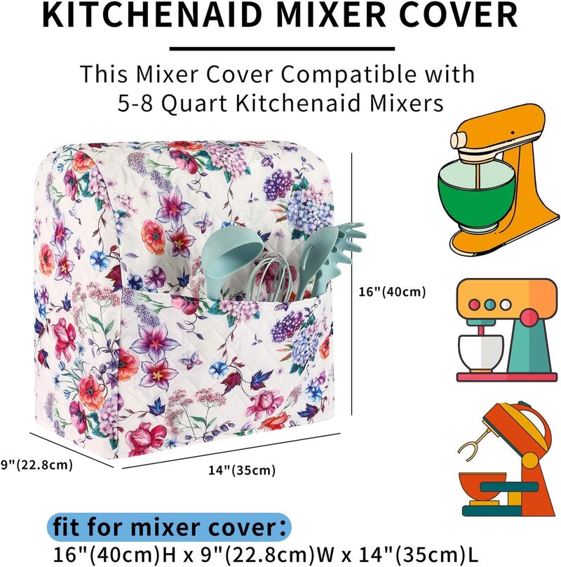TUYUU غطاء خلاط ثابت مع جيب، أغطية خلاط Kitchen Aid متوافقة مع خلاطات سعة 6-8 كوارت / خلاط Hamilton الثابت / موديلات الرأس المائل ورفع الوعاء. إكسسوارات خلاط Kitchen Aid - Image 2