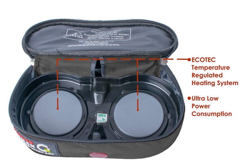 Ecoline Q2 Electric Power Fabric 800ml Lunch Box with 2 Stainless Steel Containers 400ml (Black) - Image 5