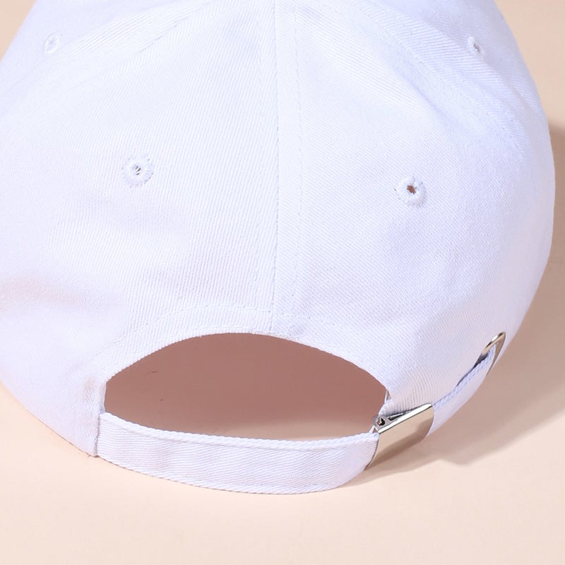 New Men'S And Women'S Simple Cotton Hat Flower Metal Decoration Diamond Baseball Cap - Image 5