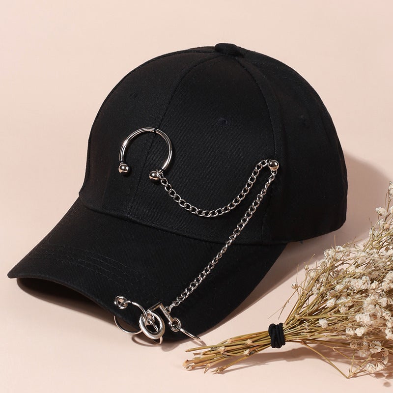 New Men'S And Women'S Simple Cotton Hat Flower Metal Decoration Diamond Baseball Cap - Image 3