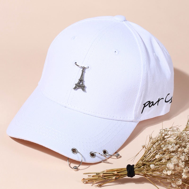 New Men'S And Women'S Simple Cotton Hat Flower Metal Decoration Diamond Baseball Cap - Image 4