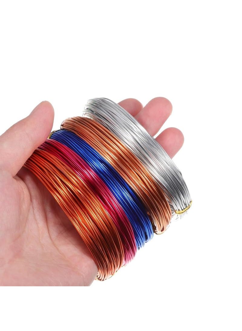Techmahoday Techmahoday 6 colour Rolls Wire Multi Colored Aluminum Crafts 15mm Flexible Metal for Art Colored Jewelry Beading Wire for Jewelry Making 100ft 