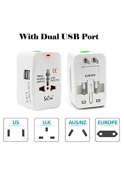 Seaspirit SEASPIRIT 3 PIN Multi Plug with Indicator White and Black,3 Way Switched Adaptor, Universal Plug USB Travel Adaptor (650)  - Image 4