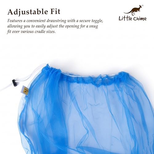 Little Chime Mosquito Protection Net for Baby Cradles Upto 0 to 3 Years (Blue) - Image 4