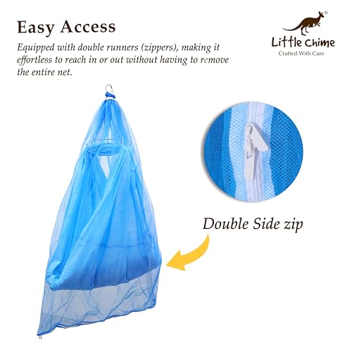 Little Chime Mosquito Protection Net for Baby Cradles Upto 0 to 3 Years (Blue) - Image 5