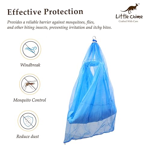 Little Chime Mosquito Protection Net for Baby Cradles Upto 0 to 3 Years (Blue) - Image 2