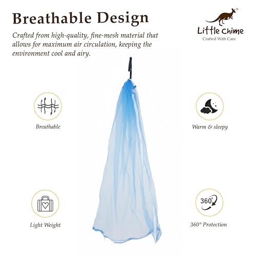 Little Chime Mosquito Protection Net for Baby Cradles Upto 0 to 3 Years (Blue) - Image 3