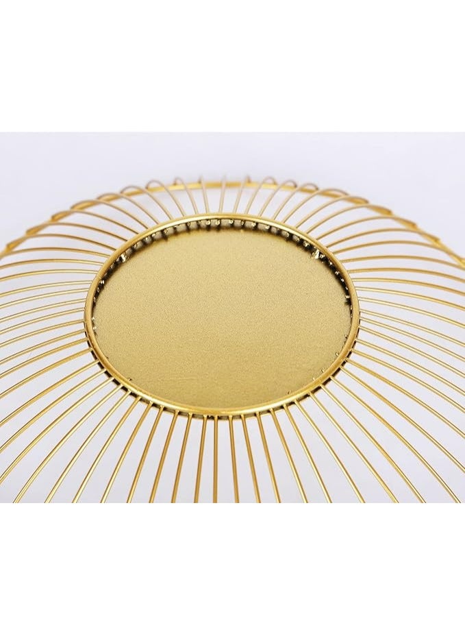 2-Pack Modern Gold Wire Fruit Bowls - Decorative Metal Bread Basket & Vegetable Storage - Elegant Wave Edge Serving Dish for Kitchen Counter, Dining Table, Party - Image 5