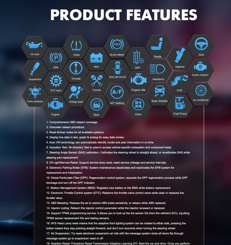 iCarsoft CR Max + Free Screen Protector - Professional Multibrand Automotive Diagnostic Scanner - Read/Erase Faults Codes - Reset Oil Service - Coding & Programming - Image 3
