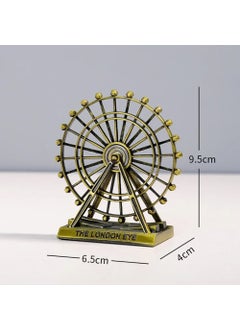 Hediyesahibi Vintage Metal England London Eye Figurine Antique Bronze 10 cm  - Image 4