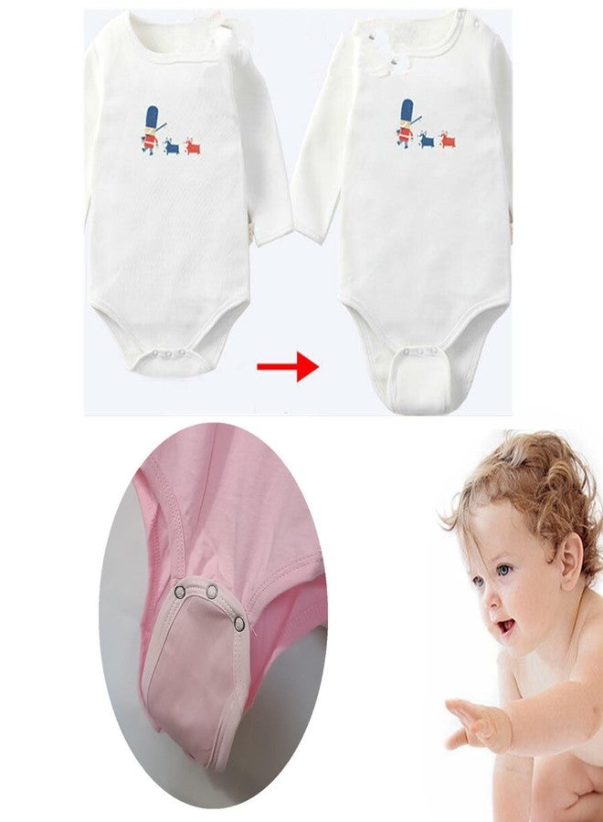 PPX 5Pcs Baby Bodysuit Extender Onesie Extenders Universal Jumpsuit Extend Body Extender Push Button Baby - White - Image 3