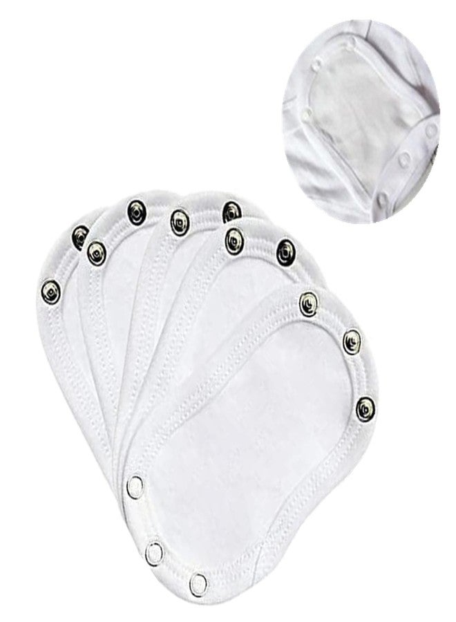 PPX 5Pcs Baby Bodysuit Extender Onesie Extenders Universal Jumpsuit Extend Body Extender Push Button Baby - White - Image 1