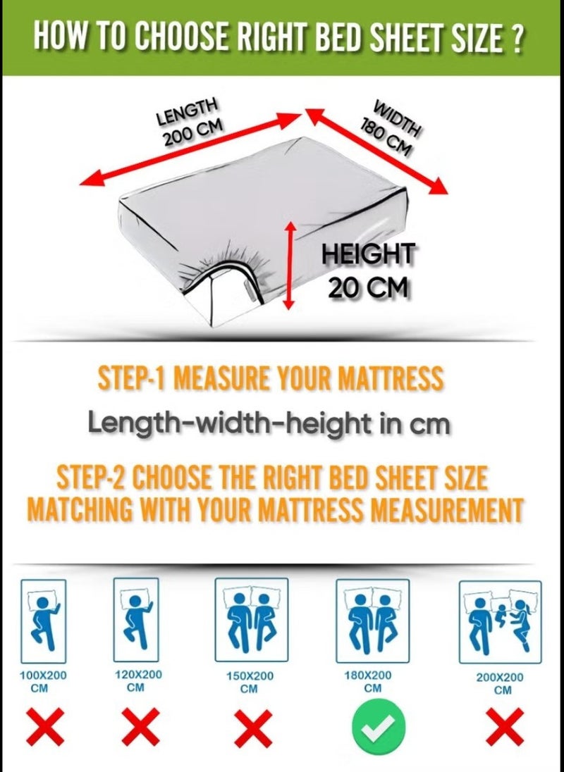 Blueberry Black Striped Queen Bed Sheet Sets Cotton 3 Piece Set Deep Pocket 180x200+20cm - Image 4