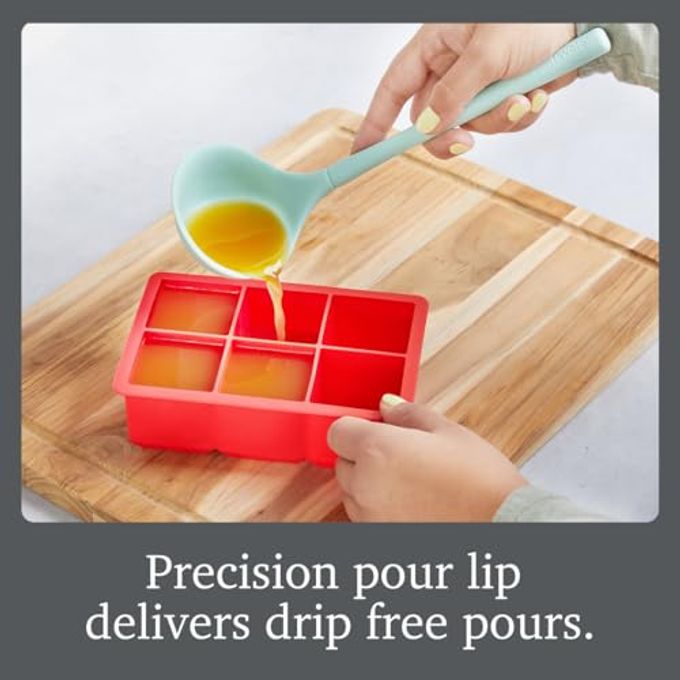 Tovolo Flex Core Small Silicone Ladle Aqua Seafoam Green Heat Safe Silicone Soup Ladle BPA Free, Dishwasher Safe Small Kitchen Ladle with Precision Pour Lip for Serving Sauces Soups Gravies - Image 5
