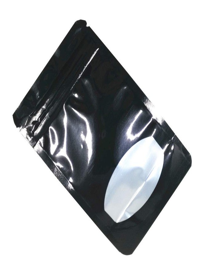 MITOB 100 Pieces Stand Up Mylar Bags Plastic Window Pouch for Zip Food Storage Lock Aluminum Foil Bag Candy Packing Zipper Lock Resealable (5.5x7.9 inch, Black) - Image 3