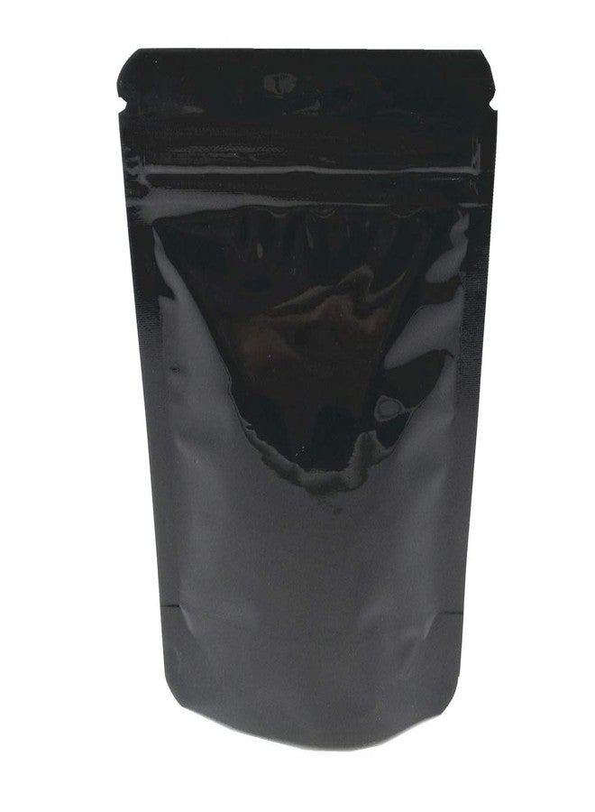 MITOB 100 Pieces Stand Up Mylar Bags Plastic Window Pouch for Zip Food Storage Lock Aluminum Foil Bag Candy Packing Zipper Lock Resealable (5.5x7.9 inch, Black) - Image 2