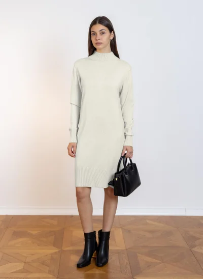 SHAPES HIGH NECK KNIT DRESS