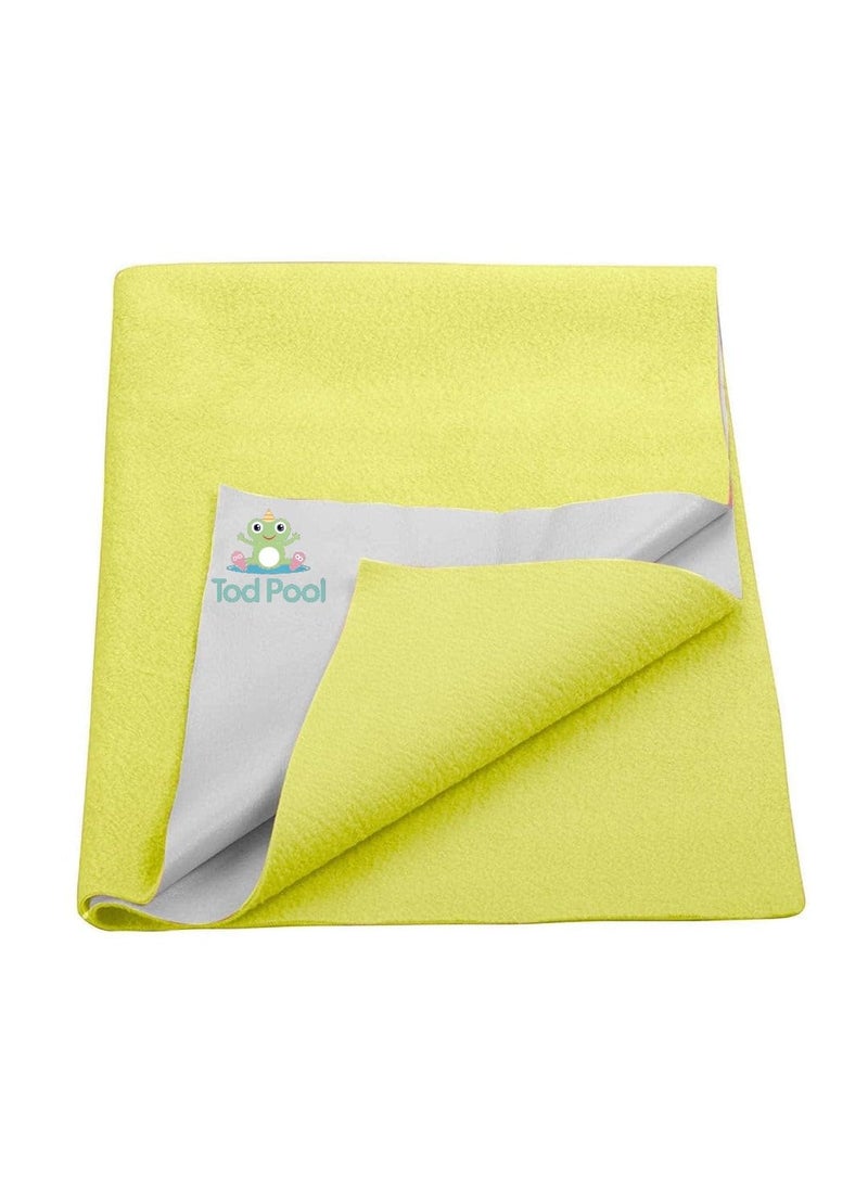 Tod PooL Tod PooL Breathable Bed Protector AntiPiling Fleece Extra Absorbent Washable Waterproof Quick Dry Sheet Bed Protector Sheet for Kids and Adults 1 Yellow Small 70x50cm  - Image 1