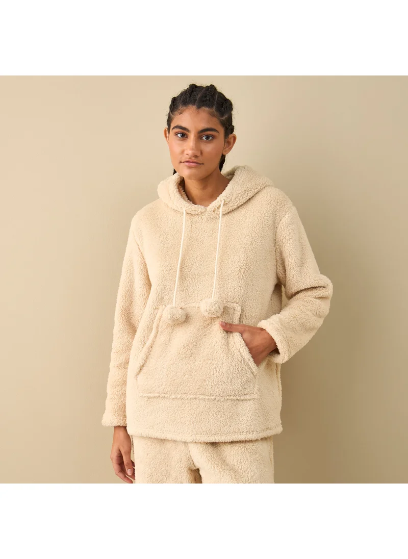 FAV Textured Long Sleeves Hoodie and Pyjama Set