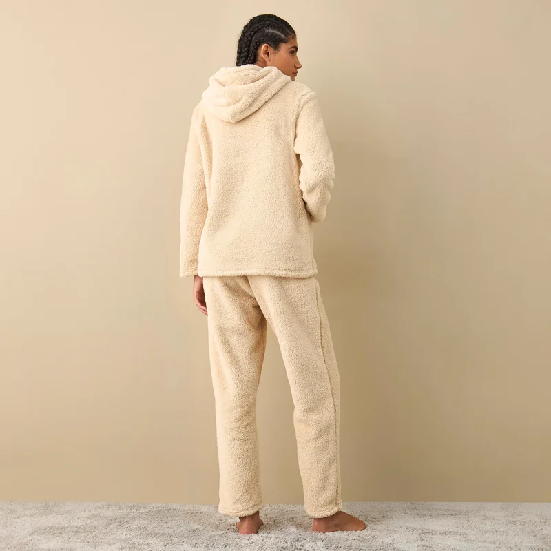 Splash FAV Textured Long Sleeves Hoodie and Pyjama Set