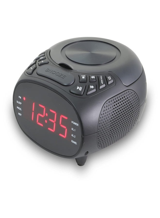 GPX Dual Alarm CD Clock Radio, Top Load, FM, Black (CC318B) - Image 1