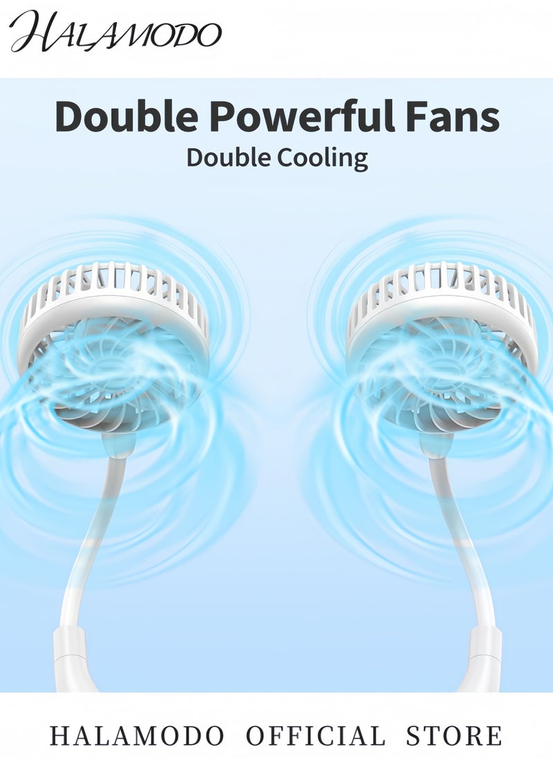Generic Adjustable Hand Free Neckband Fans With USB FS0001 White  - Image 2