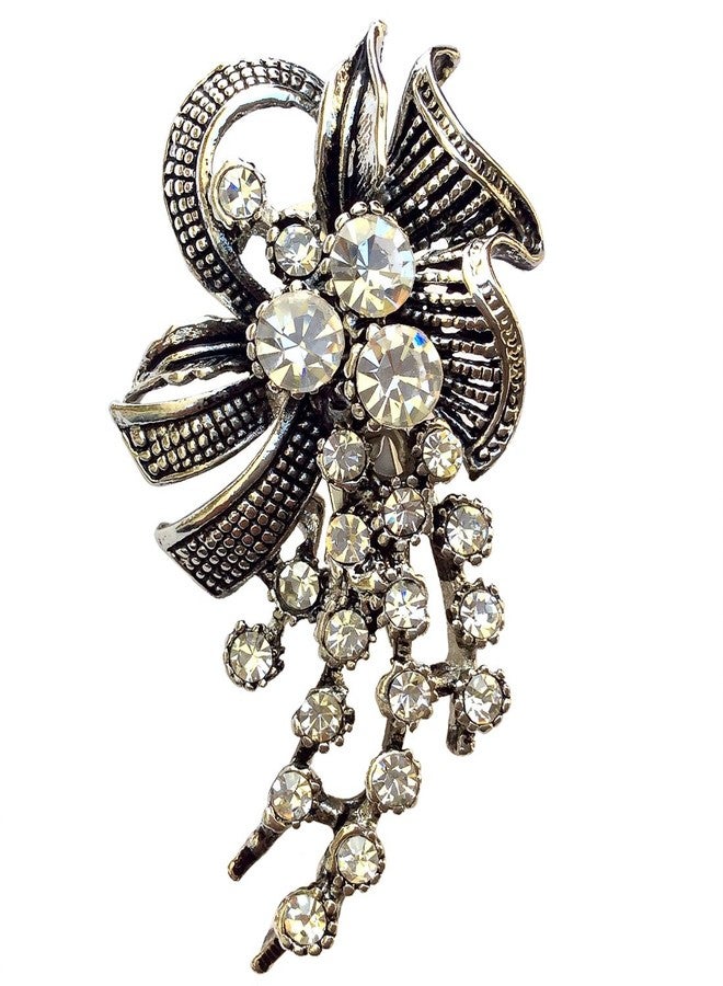FURE Ribboned Rhinestone Brooch - Image 2