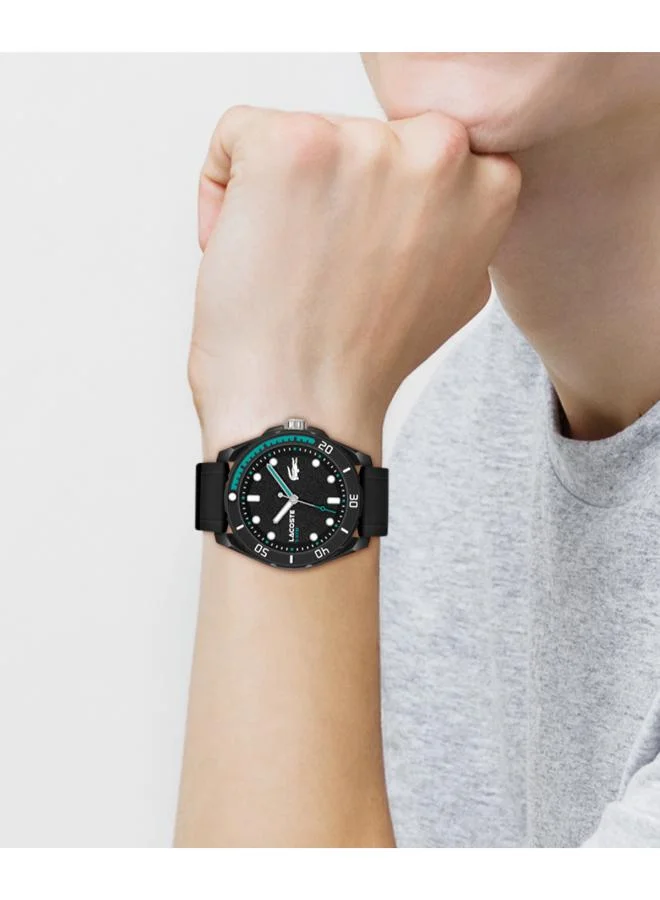 Lacoste  Men's Quartz Watch, Black Dial, Black Silicone Strap for Men | Best Price UAE