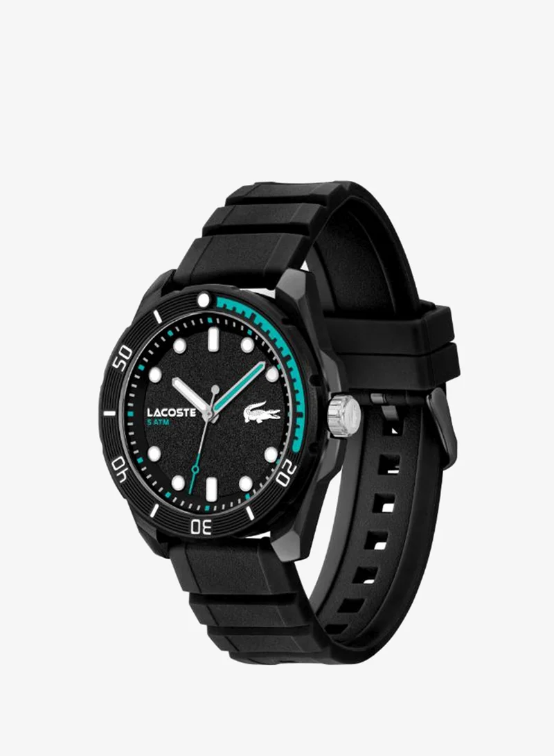 Lacoste  Men's Quartz Watch, Black Dial, Black Silicone Strap for Men | Best Price UAE
