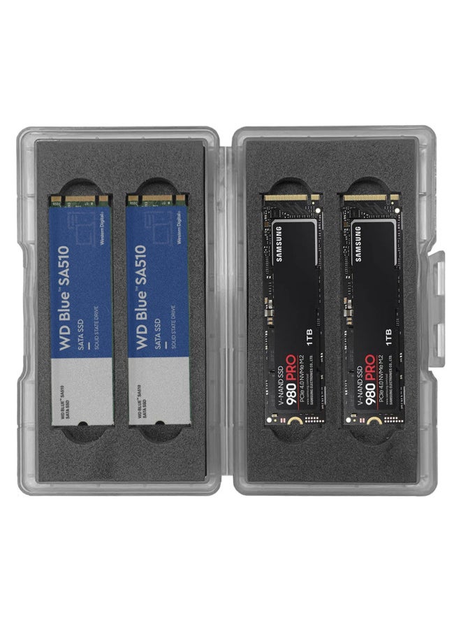 Generic Shuolitai Mobile Hard Disk Box Protective Box PP Storage Box NVME NGFF M.2 Ssd Hard Disk Storage Box-Color:Candy Blue  - Image 5