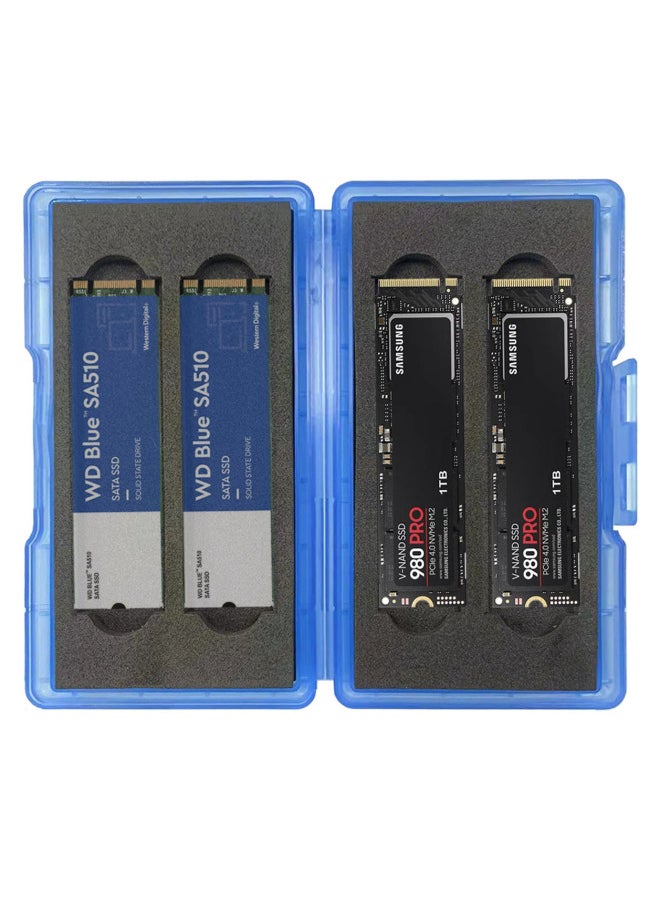 Generic Shuolitai Mobile Hard Disk Box Protective Box PP Storage Box NVME NGFF M.2 Ssd Hard Disk Storage Box-Color:Candy Blue  - Image 3