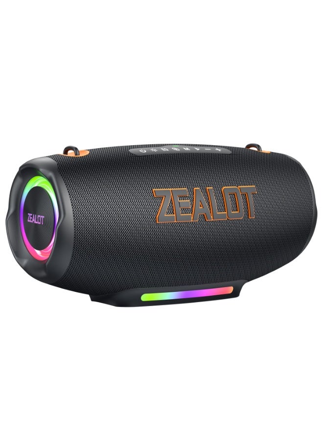 زيلوت سماعة بلوتوث محمولة ZEALOT S127 بقوة 200 واط، بطارية 24000 مللي أمبير، مضادة للماء بمعيار IPX7، مع مضخم صوت خارجي وصوت ستيريو قوي، تعمل لاسلكيًا - Image 1
