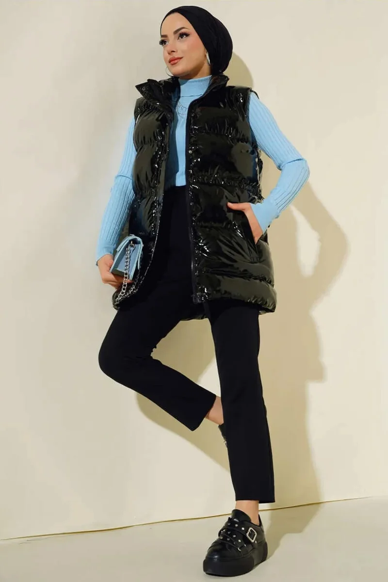 Big Dart Black BDART Shiny Puffer Vest for Women | Best Price UAE