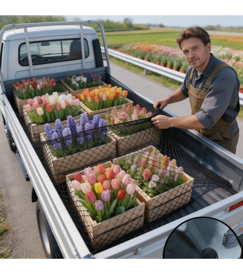 شبكة حمولة شاحنة ثقيلة للسرير - شبكة تخزين سيارة مطاطية من النايلون مناسبة لسيارات الدفع الرباعي والفانات والسيارات الصالون - منظم صندوق الأمتعة بنظام تثبيت آمن - سهلة التركيب - شبكة متينة للسيارات لحمل الأمتعة والأدوات والبقالة - قطعة واحدة - Image 4