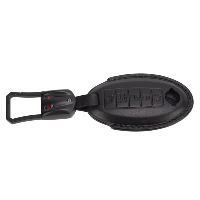 5 Buttons Smart Remote Car Key Case Leather Key Fob Cover Replacement for INFINITI JX35 Q50 Q60 QX56 QX60 QX80 - Image 4