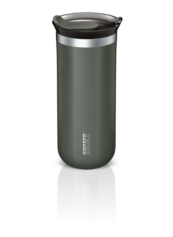 WACACO Octaroma GRANDE Vacuum Insulated Mug (435ml) - Double Wall Stainless Steel Coffee Travel Tumbler w/ Leakproof Drinking Lid, Reusable, Washable, BPA-Free, Hot & Cold - Grey  - Image 1