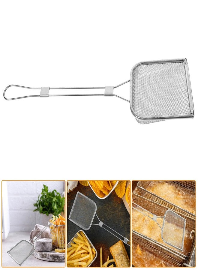 STOBAZA Fat Skimmer Spoon, Stainless Steel Fryer Scoop, Fine Mesh Skimmer Spoon with Long Handle, Fat Grease Separator for Hot Pot, Food Spider Strainer for Cooking Frying Fries Pasta, 16.9X5.1 inch - Image 1